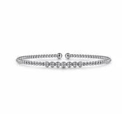 14K Gold Bujukan Bead and Cluster Diamond Bangle
