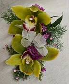 DOUBLE CYMBIDIUM ORCHID W/ BLING