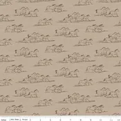 The Homestead Horse Toile Tan Quilt Fabric