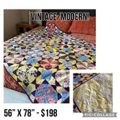 Vintage Meets Modern Scrappy Quilt - 56" x 78"