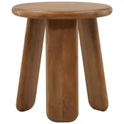 Rounded Solid Mango Wood Side Table