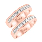 Ami 1 3/4 ct tw. Diamond Same Sex Mens Band Set 10K Rose Gold