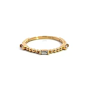 Baguette and Beads Stack Ring