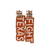 Burnt Orange Beaded Texas Fringe Earrings