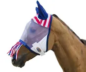 Derby Originals UV-Blocker Horse Fly Mask with Ears & Nose Fringe – Patriotic USA Stars & Stripes Fine Mesh, Blocks 75% UV, 1-Year Warranty
