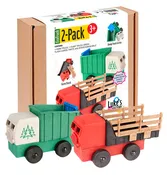 Toy Truck Play Set - 2 Pack of Farm & Green Dump Truck Toys