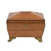 A Fine Satinwood Tent Top Tea Caddy With Two Interior Compartments; English, Circa 1840.