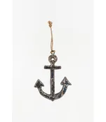 Batela USA Inc Recycled Metal Anchor Ornament Navy 3.9x5.9