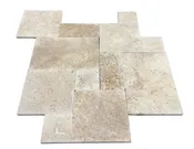 Premium Select Tumbled French Pattern Walnut Travertine Pavers