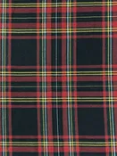 Carmine/Black/Sunray/White Polyester/Rayon Yarn-Dyed Plaid Weave Suiting 58W