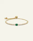 Aanika V. Emerald & Diamond Bolo Bracelet
