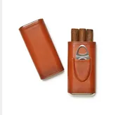 Ashton 3-Cigar Leather Case With Cutter