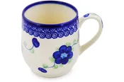 Polish Pottery 11 oz Mug Blue Poppies