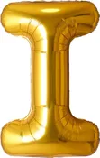 34" Foil Mylar Gold Letter 'I' Balloon