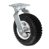 10" x 3-1/2" Pneumatic Swivel Caster – 300 lb | 4" x 4-1/2" Top Plate | CasterHQ