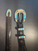 Belt Buckle with Inlay Turquoise & Jasper