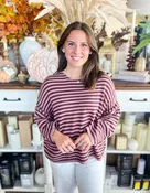 Before You Mauve/Dk Cherry Bailey Sweater