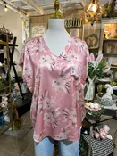 Jodifl Pink Floral Satin Shirt