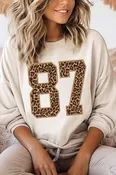 87 LEOPARD GRAPHIC BRUSHED SWEATSHIRTS