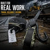 1" x 15' Ratchet Strap with S-Hooks