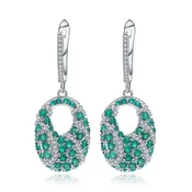 Agate Earrings - Green Agate & Silver Jewelry Set