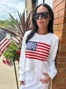 American Flag Soft Knit Sweater [Ivory-F160]