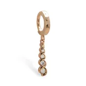 14K Rose Gold Belly Ring With Diamond Dangle easy to use Clicker