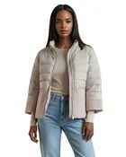 Audrey Suede Puffer- Beige/Pink Suede