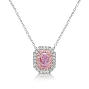 0.50ct Light Pink Radiant Diamond Pendant VS2 GIA