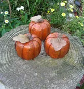 Folk Art Pumpkin, add to Potpourri mix, put in bowl, on mantel, or in fairy garden – set of 3