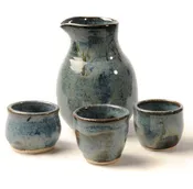 Blue tea-saki set