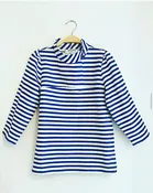 KK ANNA Asymmetrical Top in Royal Blue Stripe — ANNA