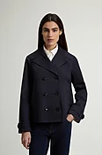 Caban en pur coton - Femme - Bleu