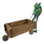 Brick Mold Wheelbarrow with Metal Frog Accents