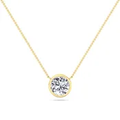 Bezel Set Round Solitaire Pendant