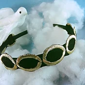 Black and Gold Oval Headband — OMEFOREVER women’s fashion accessories