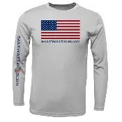 American Flag Boy's Long Sleeve UPF 50+ Dry-Fit Shirt