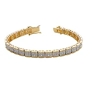 1/4 Carat Genuine Diamond Two-Tone Glamour Tennis Bracelet 7 in