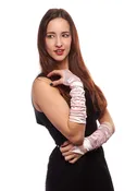 Backstage Pass Fingerless Elbow Length Shirred Satin Gloves