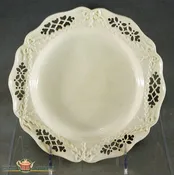 An Antique English Creamware Dessert Plate with pierced open work and moulded border, c1780-90