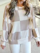 Checkered Print Textured Top