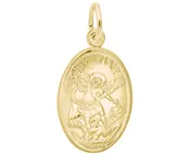 10k Gold St. Michael Oval Disc Charm Item #H0015