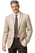 Beige Hopsack Blazer | Men's