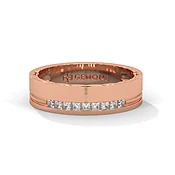 0.18 Ct Princess Lab Diamond Wedding Band Rose Gold
