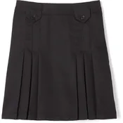 French Toast Big Girls' Front Pleated Skirt with Tabs(Black)