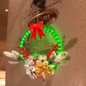 30 cm LED Christmas Garland Luminous Holiday Wreath Decoration