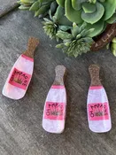 Glitter Pink Champagne Bottle Hair Clip