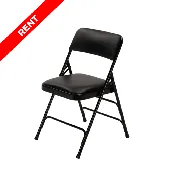 Premium Vinyl Folding Chair Rental – Black