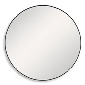 Arculo Satin Black Mirror | Modern Round Aluminum Frame Bathroom Vanity Mirror (34 in. W x 34 in. H x 2 in. D)