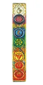 11″ Seven Chakras Wooden Incense Ashcatcher
